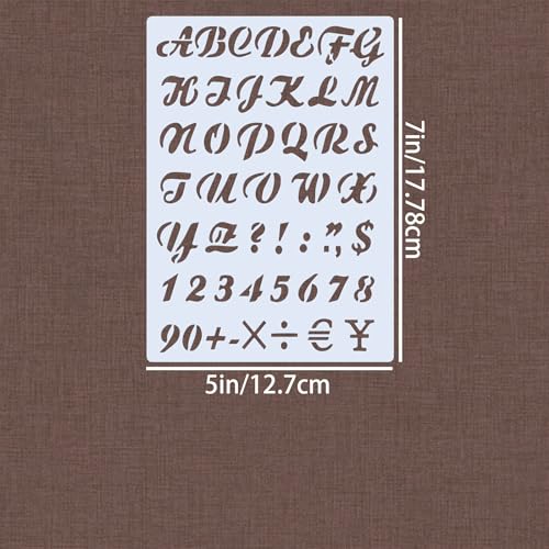 12 Pcs Letter Number Symbol Stencils, 7 x 5 Inch Reusable Templates for Diary, Planner, Scrapbook & School Projects - color: 12 Letter Number