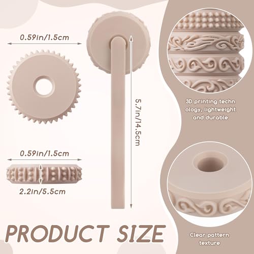 AceOrbit 6 pcs Clay Texture Rollers, for Modeling, Painting & Glaze Design, Pottery Tools Set