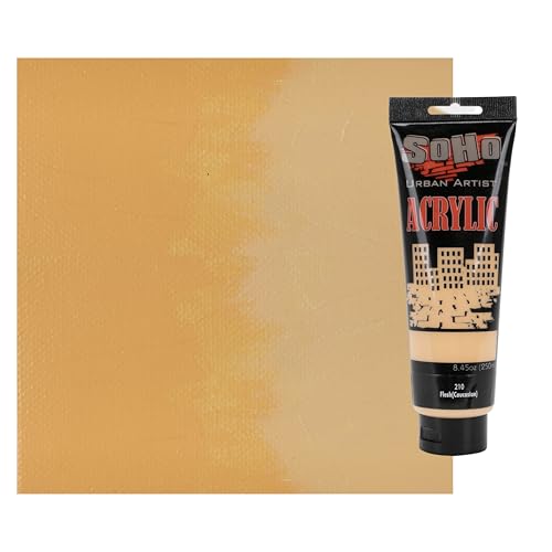 Soho Urban Artist Heavy Body Acrylic Paint - 250 ml Tube - Flesh (Caucasian) - Thick, Rich Color, Excellent Coverage, Professional Quality - Artists Acrylic Paint - color: Flesh (Caucasian), size: 8.45 Fl Oz (Pack of 1)