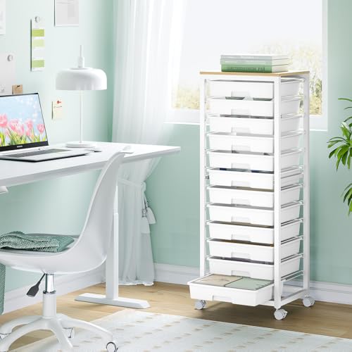 SYKIARIOL Rolling Cart with 12 Drawers,White - color: White, size: 12 Drawers