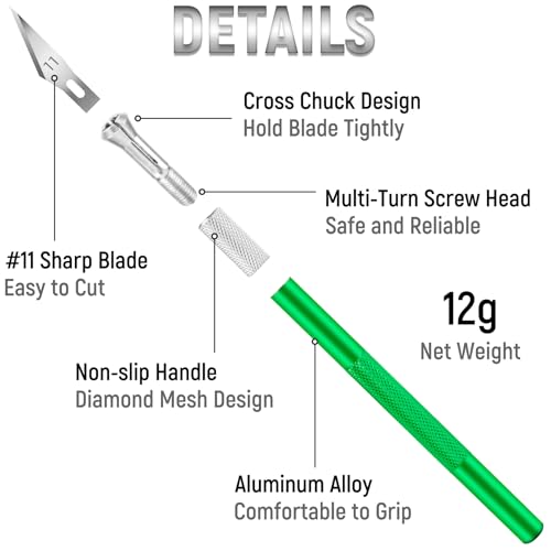 Exacto Knife, 10 Pack Exacto Knife Set, Craft Knives with Sharp Blades, Precision Knife for Paper, Vinyl, Cardstock, Stencil, Scrapbooking, Model Making, Creative DIY Art Projects (Green) - color: Grenn, size: 10 Pack