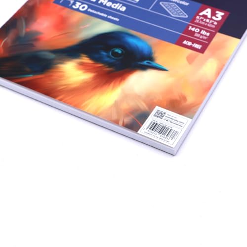 Pointer Art PRO Mixed Media Sketchbook, 140 lbs,Detachable Sheets, Acid-Free, White (11.7X 16.5) - size: 11.7X 16.5"