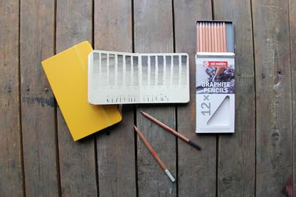 Talens Art Creation Sketchbook, Golden Yellow, 80 Sheets, 3.5 x 5.5 in | Hard-Bound Pocket Notebook, 140 GSM/94 lbs Paper, Acid-Free Cream Blank Paper, Ribbon Bookmark, and Elastic Closure - color: goldenyellow, size: 9×14cm