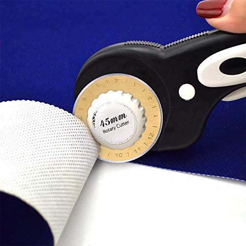 Titanium Coated 45mm Rotary Cutter Blades 15 Pack Fits Olfa, Fiskars, Replacement Rotary Blade for Arts Crafts Quilting Scrapbooking Sewing, Sharp and Durable - size: 45mm 15pcs (Titanium Plating)