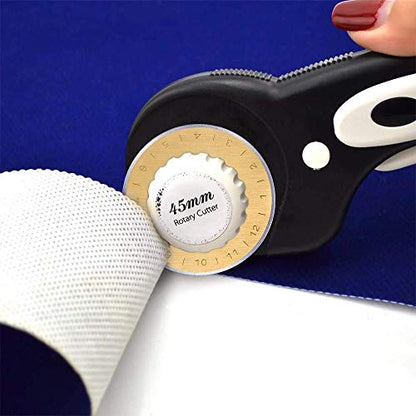 Titanium Coated 45mm Rotary Cutter Blades 15 Pack Fits Olfa, Fiskars, Replacement Rotary Blade for Arts Crafts Quilting Scrapbooking Sewing, Sharp and Durable - size: 45mm 15pcs (Titanium Plating)