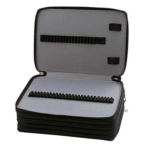 250 Slots Pencil Case 5-Layer Zipped Holder w/Handle - color: Cherry Cactus, size: 250