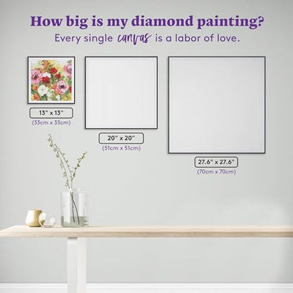 DIAMOND ART CLUB Lea's Garden Diamond Art Kits for Adults | Premium Diamond Painting Kit, Fun DIY Crafts for Adults, Round Diamond Art Canvas, 13" x 13" (33 x 33 cm) - color: Lea's Garden