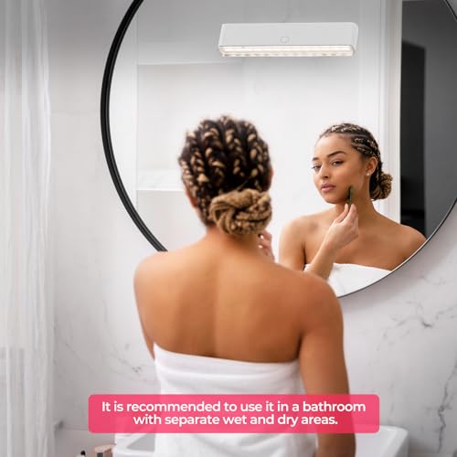 Wireless Vanity Light for Mirror Rechargeable Stick On Makeup Light - color: White