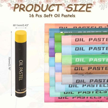 MECCANIXITY Soft Oil Pastels, Oil Pastel Crayons Vibrant Color Blendable Art Supplies for Painting Drawing Blending Painting Artists Beginners Professional(Yellow, Pack of 16) - color: Yellow