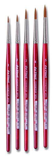 da Vinci Brushes 5508A2 5580 Spin Round (Sizes 1,2,3,4,5) Artist Brush Set, Black 5 - style: Spin Round Set