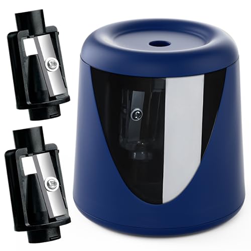 Battery-Powered Electric Pencil Sharpener, (Includes 2 Replacement Blades and 1 Cartoon Sticker) Suitable for Children, Classrooms, Offices, and Homes. Suitable for 6-8mm No. 2/Colored Pencils.