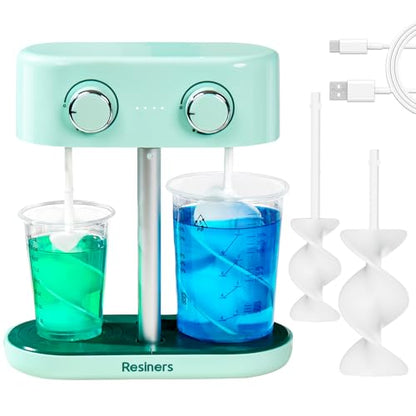 Resiners Dual-Head Resin Mixer, Airflow Pro Max Rechargeable Epoxy Mixer - color: Mixer - Mint Green