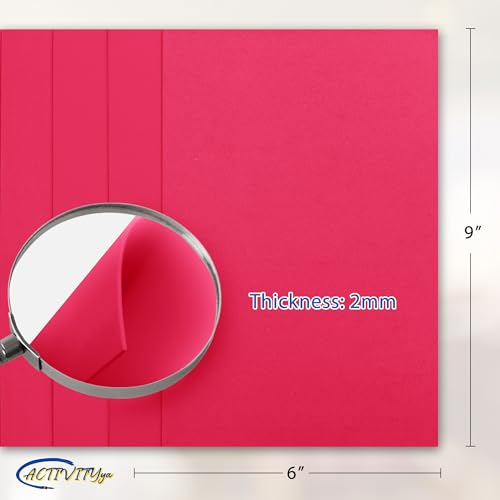 Hot Pink EVA Foam Sheets, 6 x 9 Inch, 2mm Thick – Foam Paper for DIY Arts and Crafts, School Projects, and More – 8 Pack - color: Hot Pink