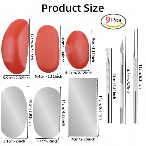 Accfore 9 Pcs Pottery Tools for Sculpting Texturing Artists
