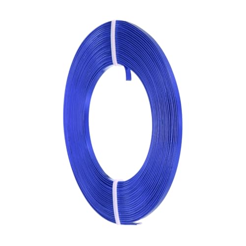 MECCANIXITY Aluminum Flat Wire, 3mm 18 Gauge Bendable Nose Wire Soft Craft Jewelry Wire for Jewelry Making Handmade Crafts DIY Bezel Sculpting, Deep Blue - color: Deep Blue