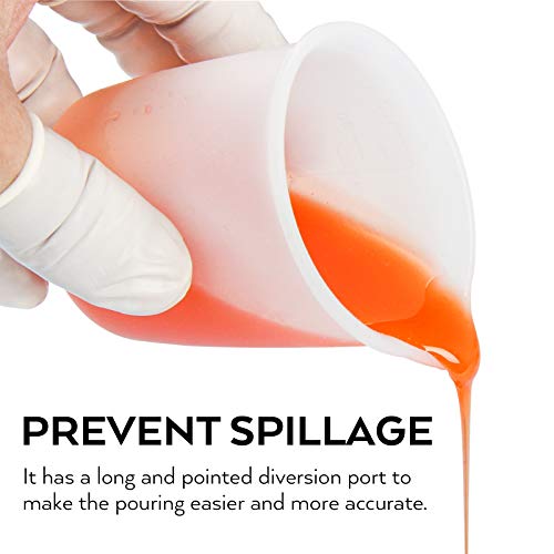 Silicone Resin Measuring Cups Tool Kit- Nicpro 250 & 100 ml Measure Cups, Silicone Popsicle Stir Sticks, Pipettes, Finger Cots for Epoxy Resin Mixing, Molds, Jewelry Making, Waxing, Easy Clean - color: White, size: 250ml+100ml