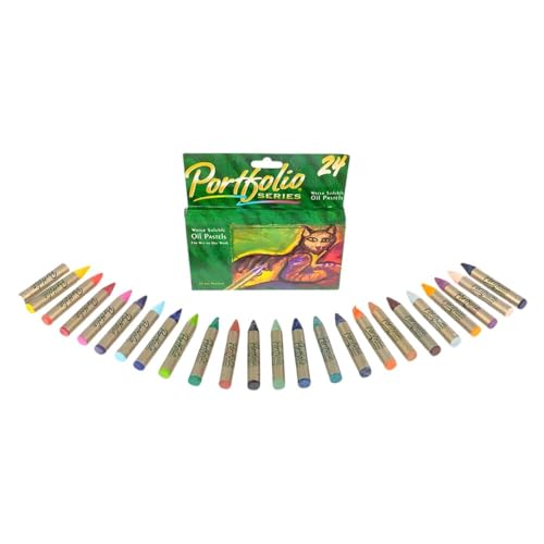 Crayola Portfolio Series Oil Pastels, Water Soluble, 24 Count, Colors May Vary - size: 1 Count (Pack of 1), style: 24 Count