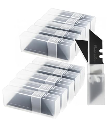 Bates- Utility Knife Blades, 100 Pack, Black, Replacement Blade for Box Cutters with Plastic Case - color: Black in Boxes, size: 100 Pack