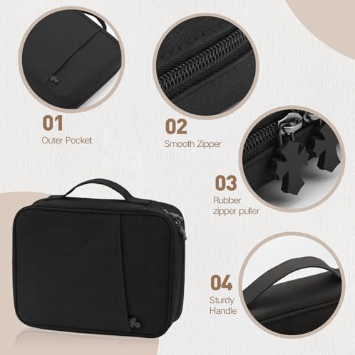 Bible Cover Bag With For Women Men Scripture Study Carrying Book Cover - color: Black