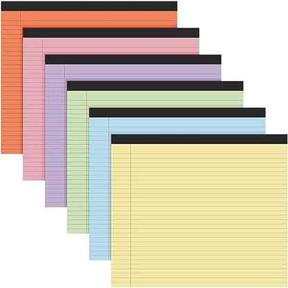 Lincia 6 Pcs Legal Pads Landscape Notebook, Bright Color - color: Bright Color