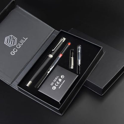 Fountain Pen Set - Fine & Medium Nibs, Includes 18 Ink Cartridges, Ink Refill Converter & Syringe Filler, Gift for Writing, Journaling & Calligraphy MU-13
