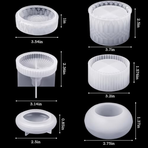 Patelai 3 Set Silicone Jar Mould with Lids for Epoxy Resin Casting, Retro - style: Retro