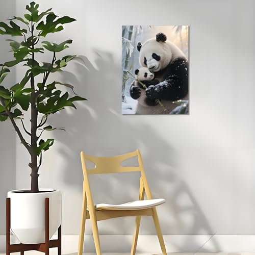 Muzagroo Art 5D Diamond Paintings Kits for Adults Round Full Drill Diamonds Art Kits for Beginners Diamond Art Paintings Gem Art Kits Animals Diamond Dots 30x40cm (Panda) - color: Panda