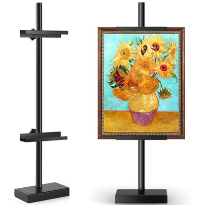 Rofio Adjustable Tabletop Easel, Picture Frame & Sign Display Stand, Black - color: Black