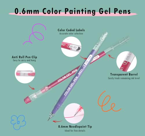 Acrylic Gel Pens for Coloring, 72 PCS Premium Gift Box Set - color: 72 Colors