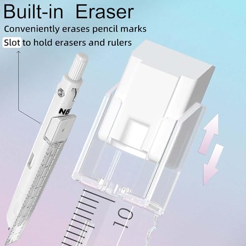 Cute Mechanical Pencil, Metal Grip, Refillable for School Supplies Kid Student Writing, Drafting Drawing Sketching, Mechanical Pencils Set with Lead Refills & Compass & Ruler & Eraser (Blue) - color: Blue