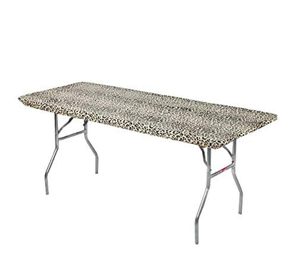 6' Rectangle Plastic Table Covers 30" x 72", Bundle of 5 (Leopard) - color: Leopard