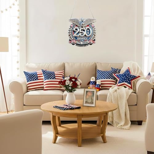 ARPADAMO Hanging Ornament Diamond Art Kits for Adults Eagle 6.9x7.2in | 5D Patriotic DIY Special Shaped Crystal US 250th Anniversary July 4 Diamond Painting Kit,Window Hanging Gift for Home Garden - color: DP03978