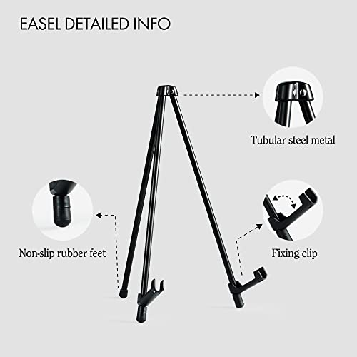 ARTIFY 14'' Tabletop Instant Display Easel, Black Steel Table Top Easels for Display, Tripod for Canvas, Paintings, Signs, Posters - style: 14''Black, 1-pack
