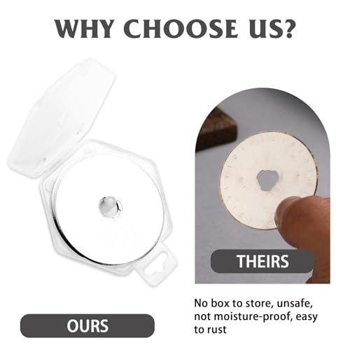 ZMAAGG Rotary Cutter Blades, 10 PCS 45mm Rotary Blades with Storage Case | Rotary Cutter Blades 45mm for Cut fabric, Wool, Felt, Leather, Rotary Cutter for Sewing, Quilting Fabric, Artwork