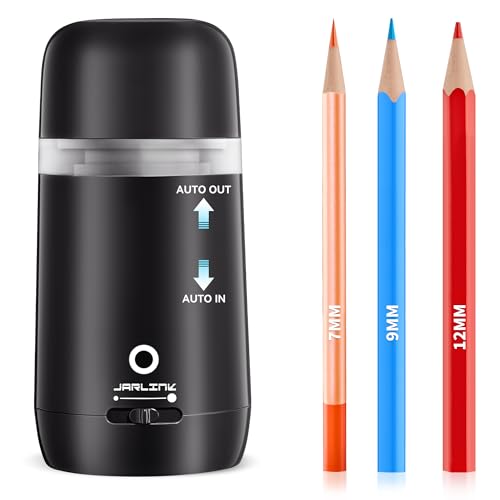 JARLINK Automatic Electric Pencil Sharpener, Rechargeable - color: Black