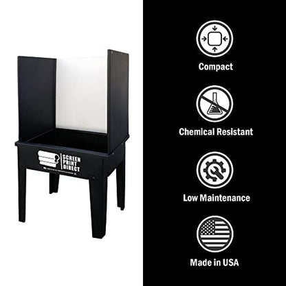 Screen Print Direct® Screen Printing Washout Booth - Reclaim Silk Screens | Compact Vertical Design, 32 By 24 By 64 Inches - Chemical Resistant, Recycled Polyethylene, Easy Assembly - size: Washout Booth Tank Kit
