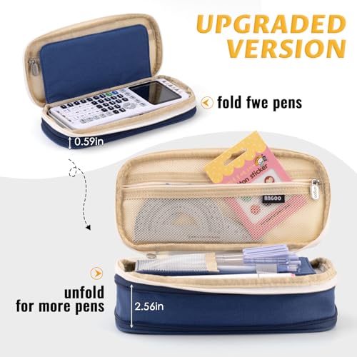 EASTHILL Big Capacity Pencil Pen Case Office College School Large Storage High Capacity Bag Pouch Holder Box Organizer Blue - color: Blue