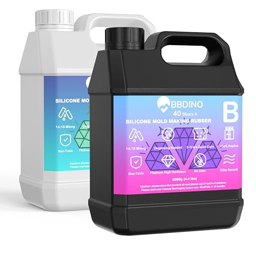 BBDINO Silicone for Mold Making High Hardness 40A Platinum 1 Gallon - color: 8.8 lbs