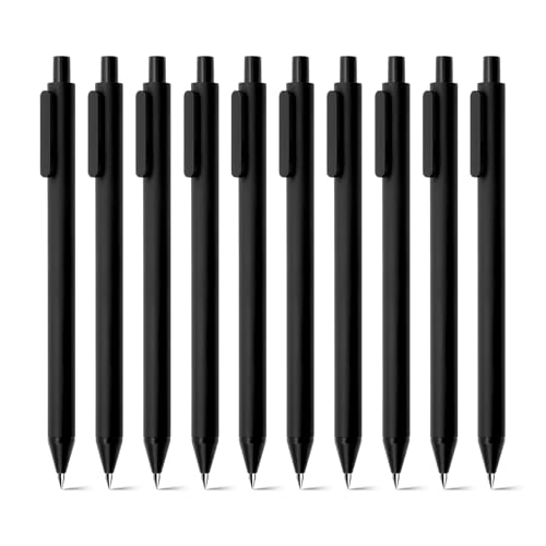 Kaco PURE Gel Pens Black Ink 0.7mm Medium Point 10 Pieces Set Quick Drying | Aesthetic School Office Supplies Retractable Pens Low Center of Gravity - color: 0.7mm 10 PCS Black