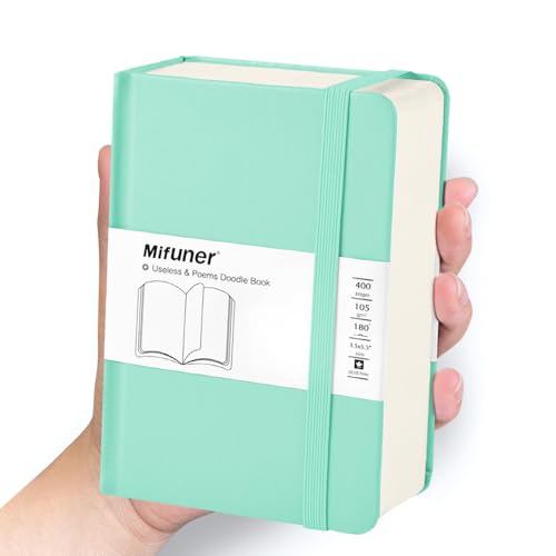 Mix Media Pad,3.5"x5.5" Small Hardcover Leather Art Sketchbook,105 GSM 200 Sheets/400 Pages Acid Free Artistic Painting Drawing Sketching Writing Paper, Handy Pocket Journal Notebook. Light Green - color: 105gsm-light green