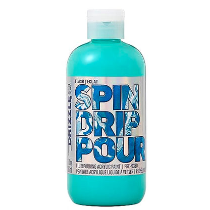 FolkArt Drizzle Tidal Wave Flash Pre-Mixed Fluid Acrylic Pouring Paint, 9 fl oz Premium Paint Perfect for Indoor & Outdoor Arts and Crafts Projects, 51085