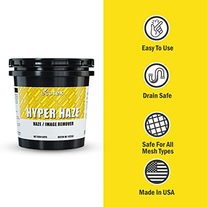 Ecotex® Hyper Haze - Screen Printing Ink & Haze Remover, Dehazer, 1 Pt | 2-In-1 Haze Remover & Degreaser For Plastisol And Water Based Ink - Biodegradable, Drain-Safe, Non-Corrosive - 1 Pint - size: 16 Ounce (Pack of 1)