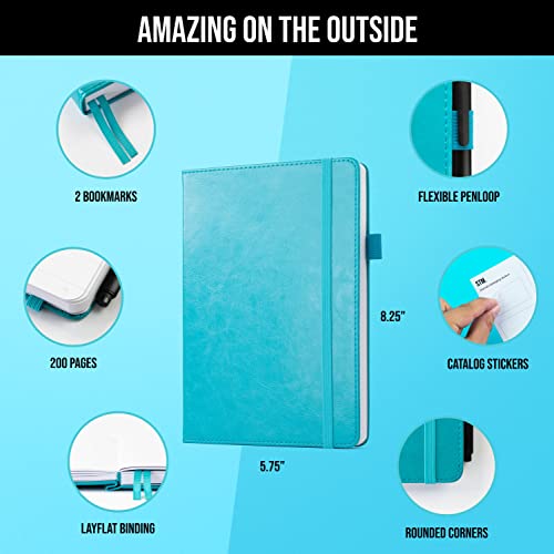 Lined Journal Notebook for writing + Free Pen! Ruled 200 pages, 120gsm Thick Paper with Sticky Notes,pen loop, elastic band, leather hard cover | Scribbles That Matter A5 journals, (5.75 x 8.2) - color: Lavender