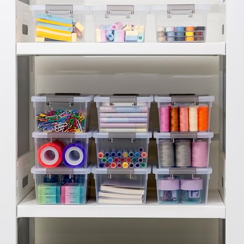 Citylife 20Packs 1.3Qt Small Storage Bins with Lids,Stackable Clear | Plastic Containers for Beads, Buttons, Sewing Supplies, Office Supplies - color: Clear White, size: 1.3 QT(20 Pack)