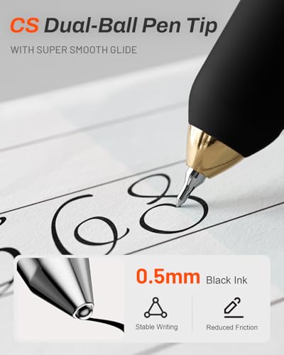 SUNEE Gel Pens, 6 Pack 0.5mm Pens Fine Point Smooth Writing Pens with Quick-Dry Black Ink, Cute Aesthetic School Office Note-Taking Pens for Journaling - Black - color: Black, style: 6 Pack