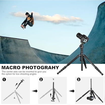 80/85 inches Heavy Duty Tripod for Camera Phone, 85" Camera Tripod Monopod - color: Black