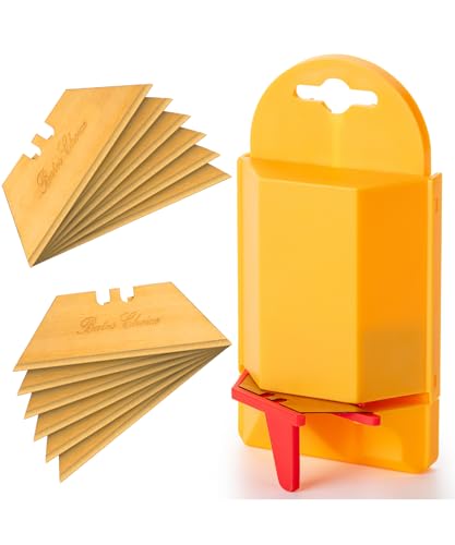 Bates- Utility Knife Blades with Dispenser, 100 Pack, Titanium Plated Box Cutter Refills, Replacement Blade for Box Cutters - color: Titanium With Dispenser, size: 100 Pack