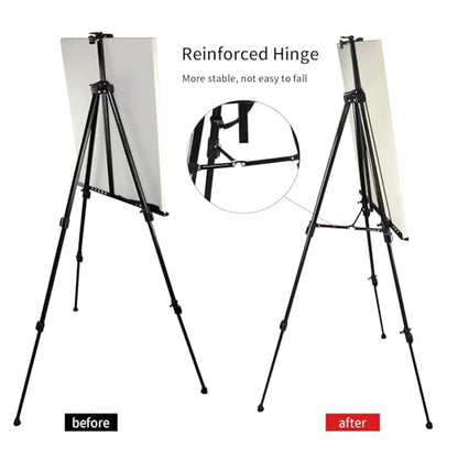 RRFTOK 72 Inch Metal Easel Stand for Painting Canvas, Black 2 Pack | Dual-layer supports canvas or signs at two heights; adjusts up to 72 in with spring clip and reinforced chain for stability. - style: 72BL 2-pack