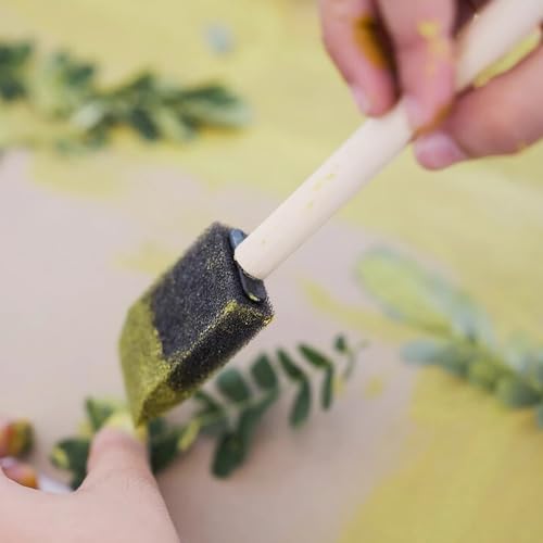 XDT Foam Paint Brushes Bulk Set - 25Pack Sponge Brushes with Wood Handles for Acrylic Painting, Wood Staining, Mod Podge, Glue & Crafts - Disposable Assorted Sizes Paintbrush - size: Foam Brush Assorted