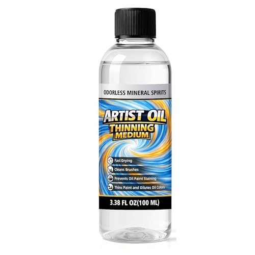Odorless Mineral Spirits, 100ml Professional Odorless Paint Thinner for Oil Painting, Premium Oil Painting Supplies, Odor-Free Solvent for Artists and Amateurs, Thinning Oil Colors